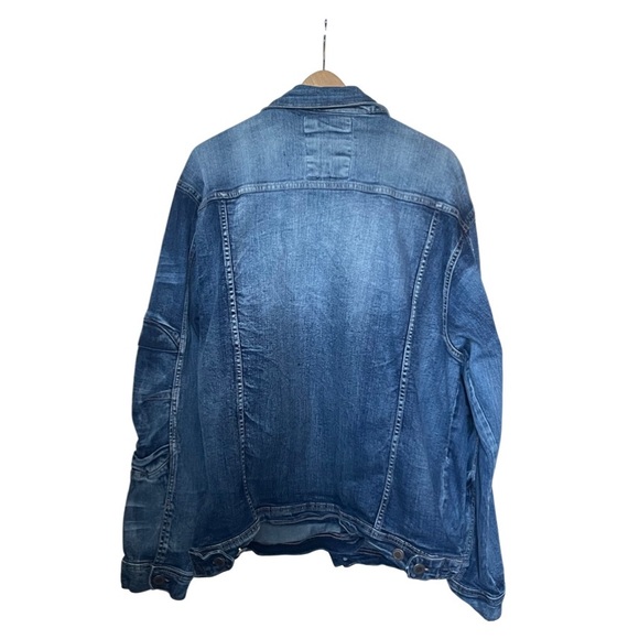 COPPER RIVET Denim Factory Distressed Jean Jacket Blue with Fade Men’s Size 3X. - Picture 5 of 16